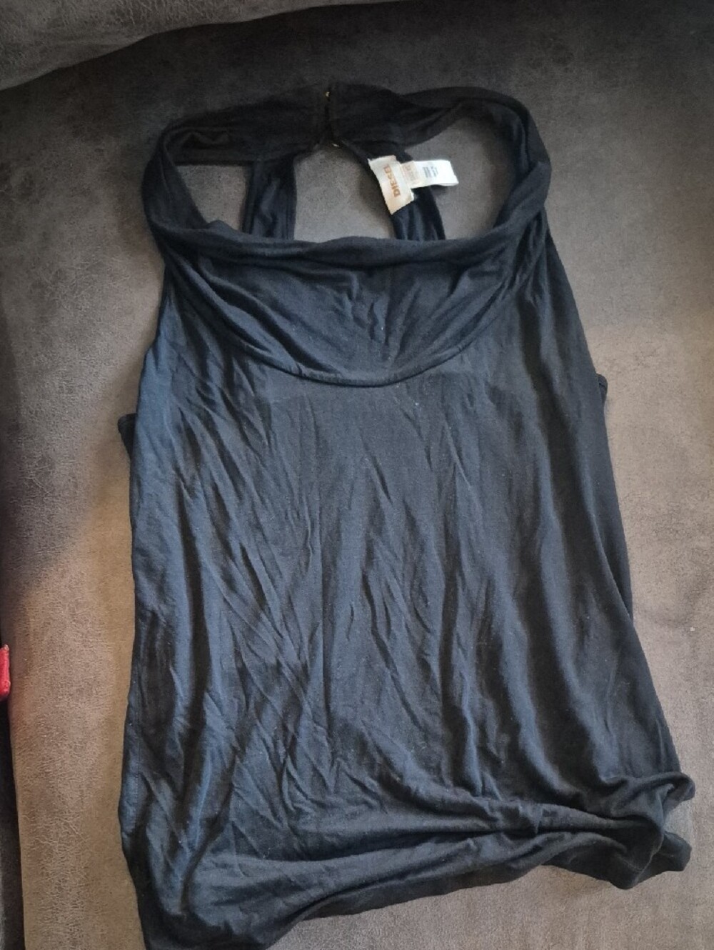 Diesel Black Top with Gold Logo Tag
